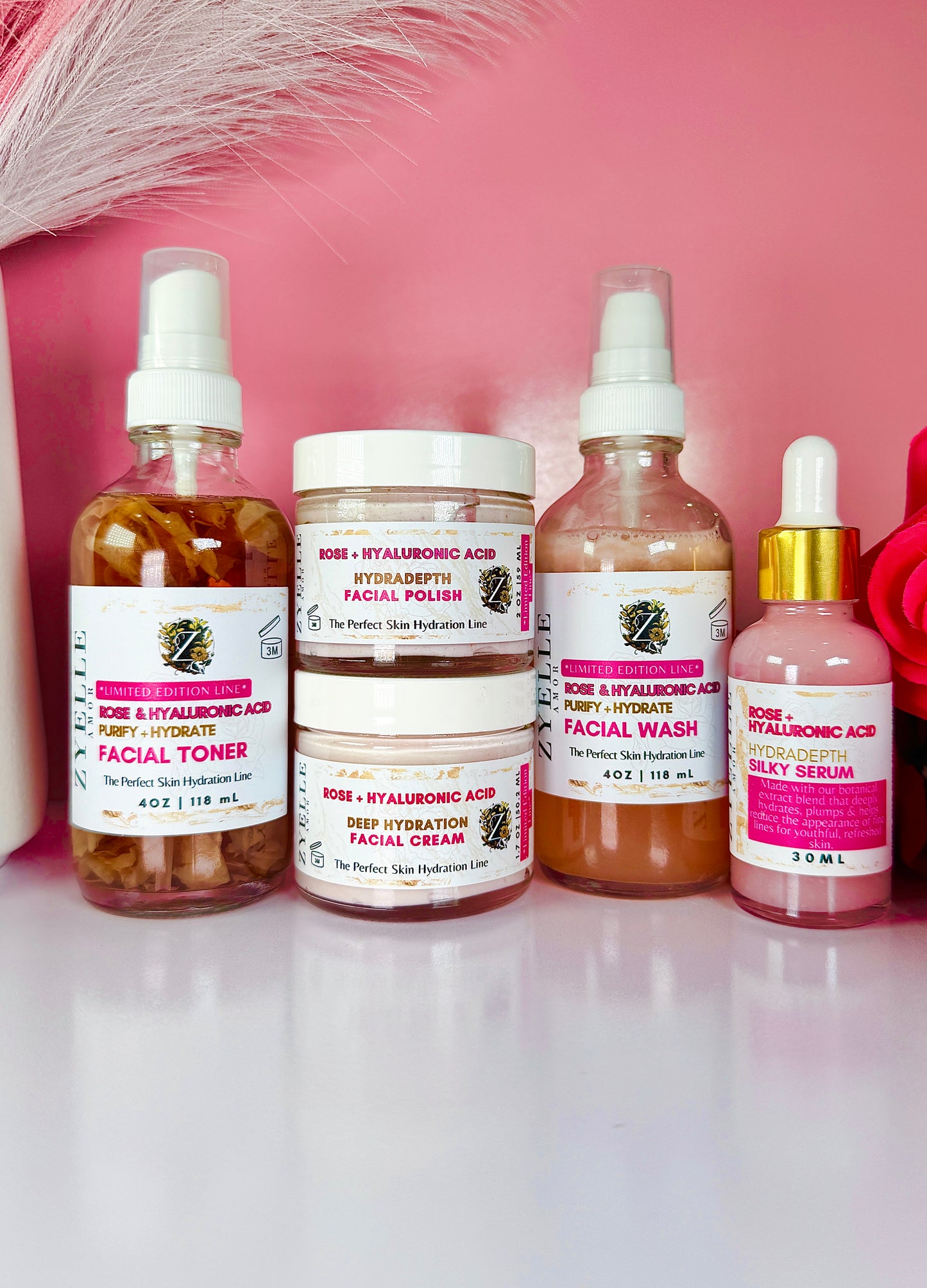 Rose & Hyaluronic Acid Skin Care Bundle